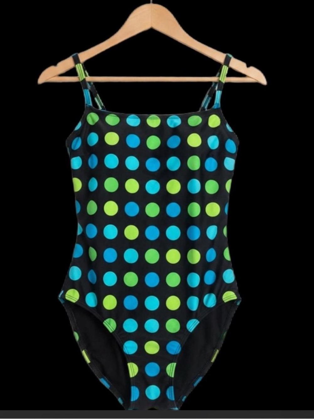 Vintage La Blanca by Rod Beattie Polka Dot One Piece Suit Size 14 Made in USA.